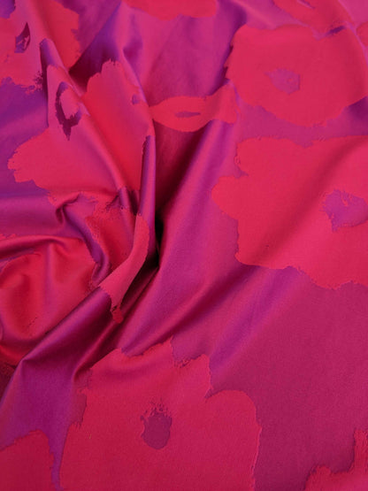 Sonia Rykiel Maison Rue Saint Simon Bonbon Cotton Silk Pink Art Deco Abstract Botanical MSRP USD300+/y 54" x 36.5"