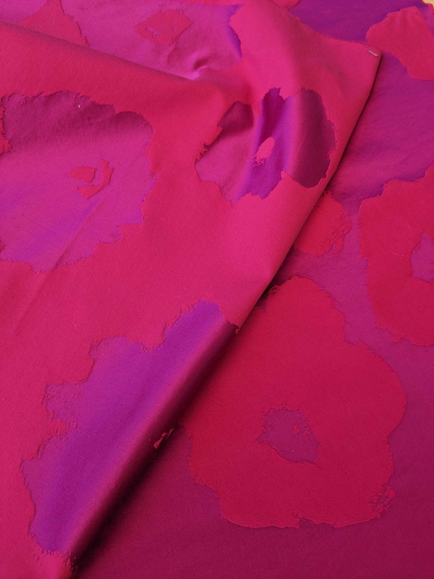 Sonia Rykiel Maison Rue Saint Simon Bonbon Cotton Silk Pink Art Deco Abstract Botanical MSRP USD300+/y 54" x 36.5"