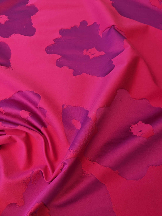 Sonia Rykiel Maison Rue Saint Simon Bonbon Cotton Silk Pink Art Deco Abstract Botanical MSRP USD300+/y 54" x 36.5"