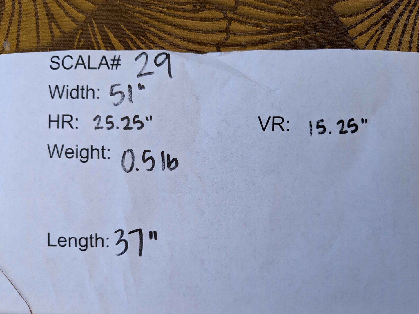 Lelievre Paris Gorgone Or Novelty Art Deco Wool Ginkgo Leaf Fan Silk Yellow Gold Gilded 51″ x 37″