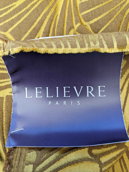 Lelievre Paris Gorgone Or Novelty Art Deco Wool Ginkgo Leaf Fan Silk Yellow Gold Gilded 51″ x 37″