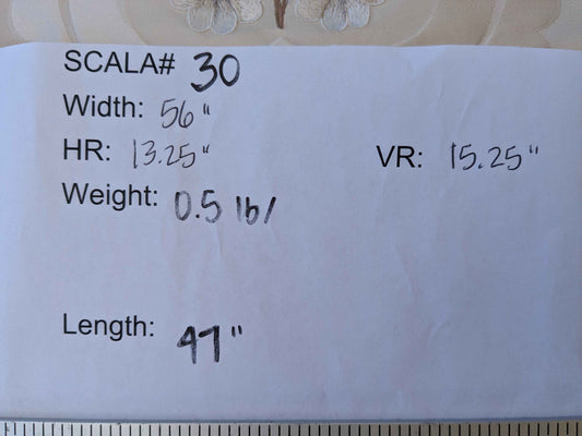 Scalamandre Silk Damask Ivory Cream Floral Botanical Medallion French Court Embroidery 56" x 47"