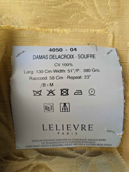 2y Lelievre Paris Damas Delacroix Soufre Cotton Damask Gold Botanical Floral Large Pattern Historic Renaissance  MSRP USD 522/y
