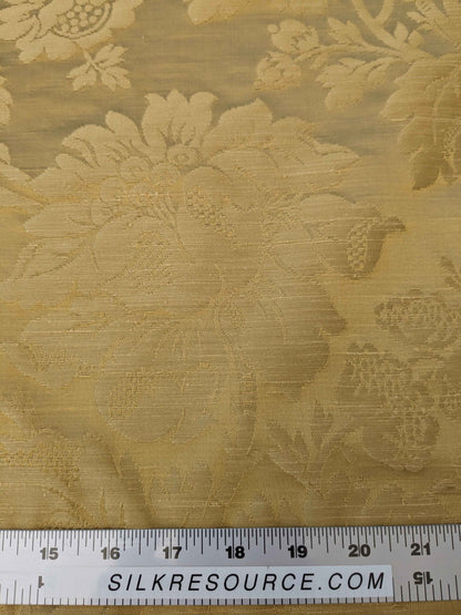 2y Lelievre Paris Damas Delacroix Soufre Cotton Damask Gold Botanical Floral Large Pattern Historic Renaissance  MSRP USD 522/y