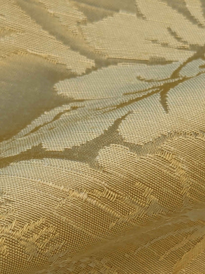 2y Lelievre Paris Damas Delacroix Soufre Cotton Damask Gold Botanical Floral Large Pattern Historic Renaissance  MSRP USD 522/y