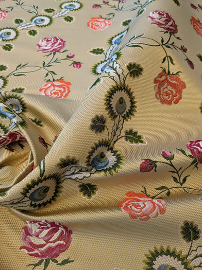 Tassinari and Chatel Rose Du Roi Or Pale Silk Floral Botanical Tree Foliage Stripe 51"Width x 45" Length