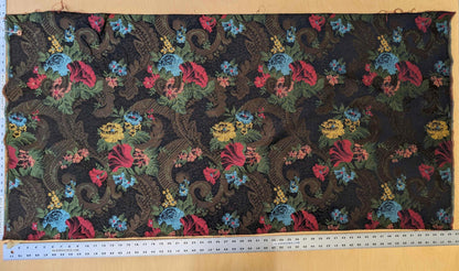 Scalamandre Botanical Floral Tree Foliage Black Brown Red Blue Large Pattern 56.5"Width x 28" Length