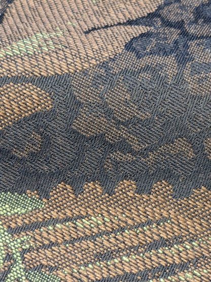 Scalamandre Botanical Floral Tree Foliage Black Brown Red Blue Large Pattern 56.5"Width x 28" Length