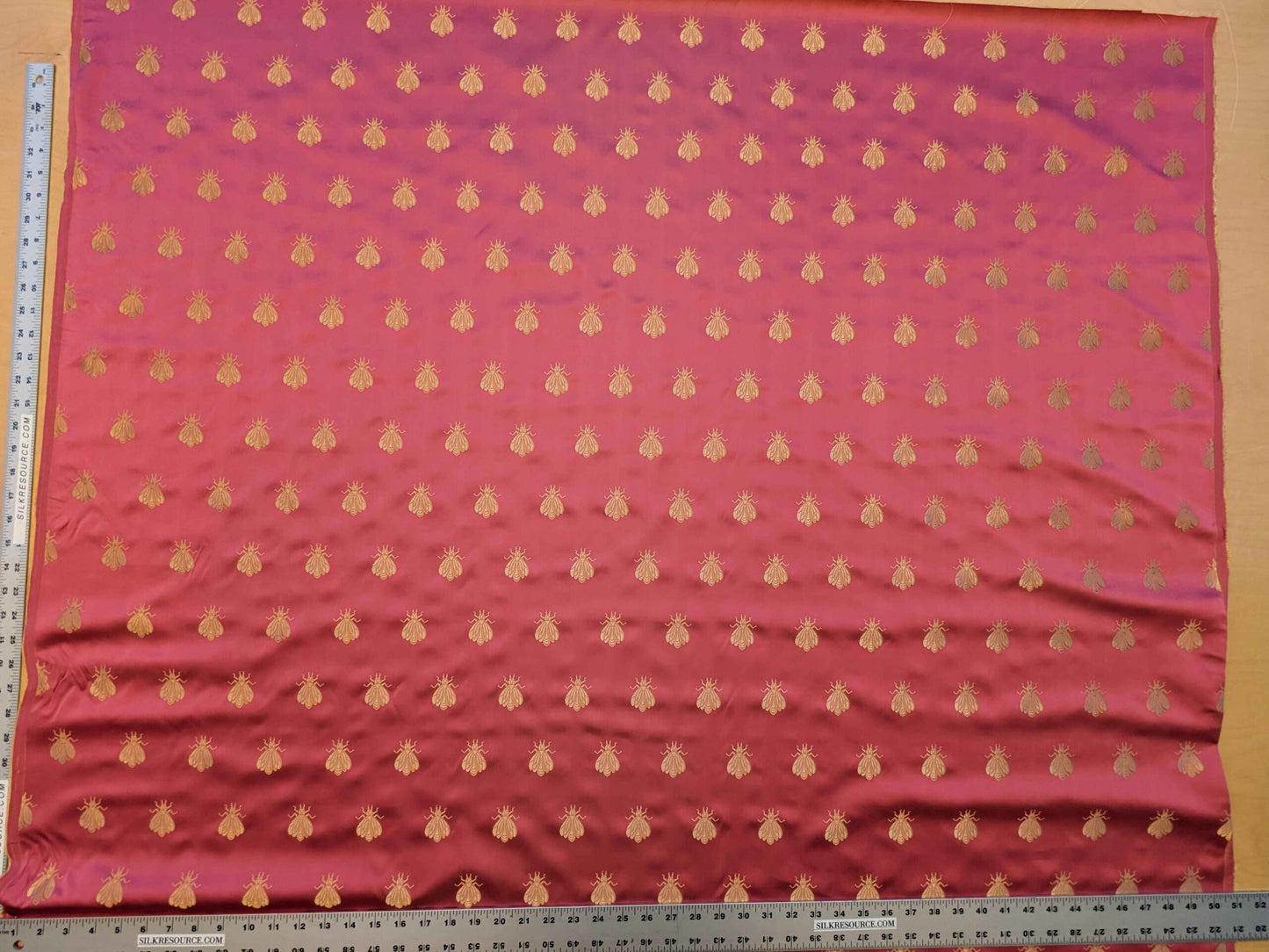 Scalamandre Silk Pink Gold Bees Napolean French Neoclassic 2.1yards