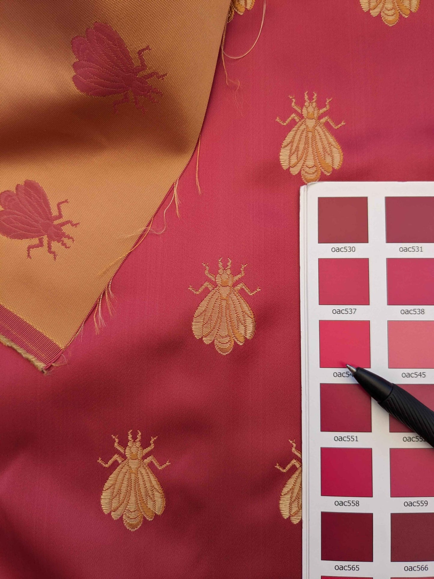 Scalamandre Silk Pink Gold Bees Napolean French Neoclassic 2.1yards