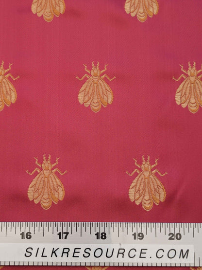 Scalamandre Silk Pink Gold Bees Napolean French Neoclassic 2.1yards