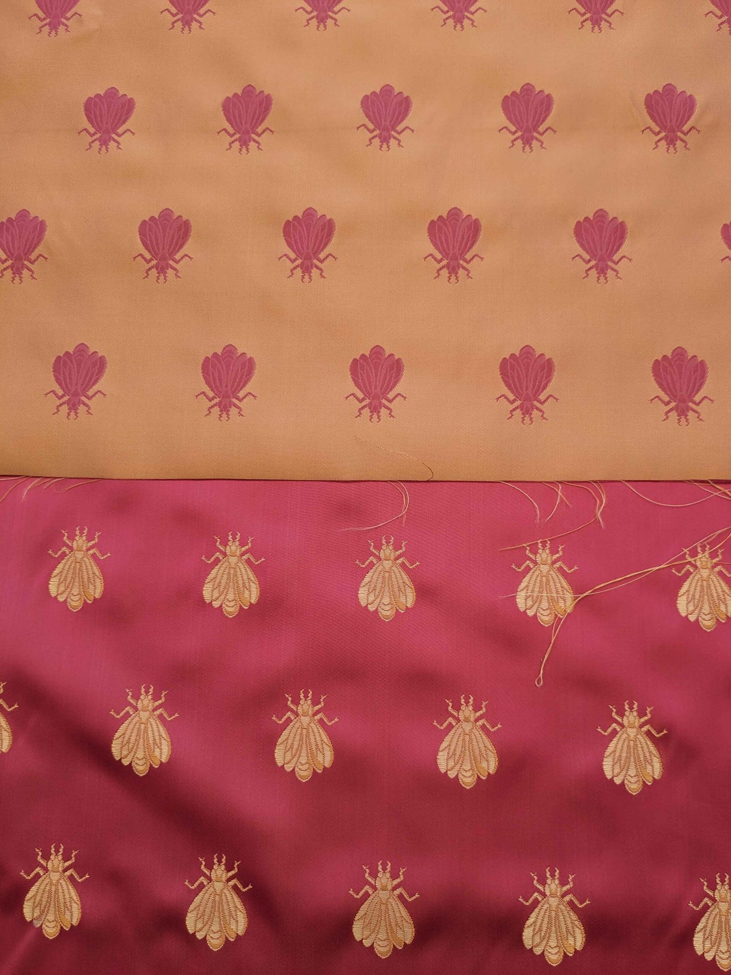 Scalamandre Silk Pink Gold Bees Napolean French Neoclassic 2.1yards