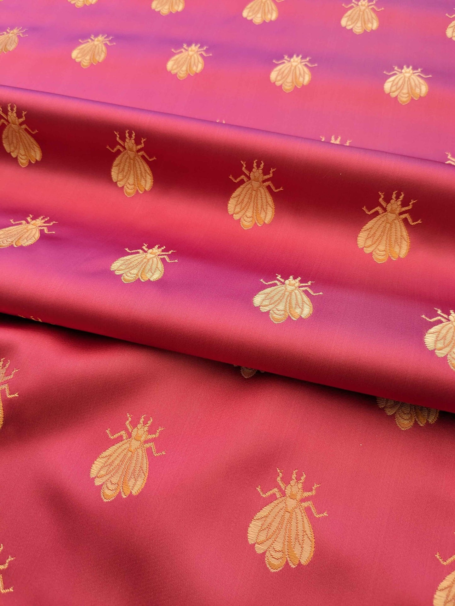Scalamandre Silk Pink Gold Bees Napolean French Neoclassic 2.1yards