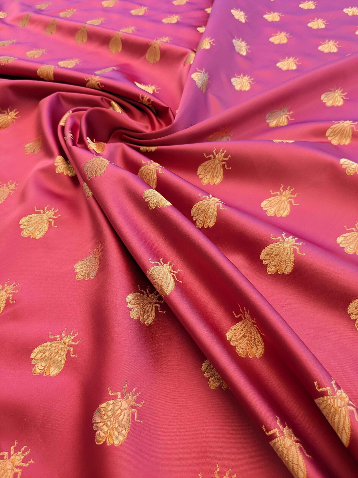 Scalamandre Silk Pink Gold Bees Napolean French Neoclassic 2.1yards