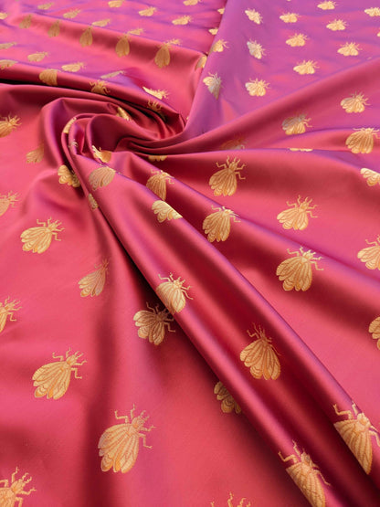 Scalamandre Silk Pink Gold Bees Napolean French Neoclassic 2.1yards