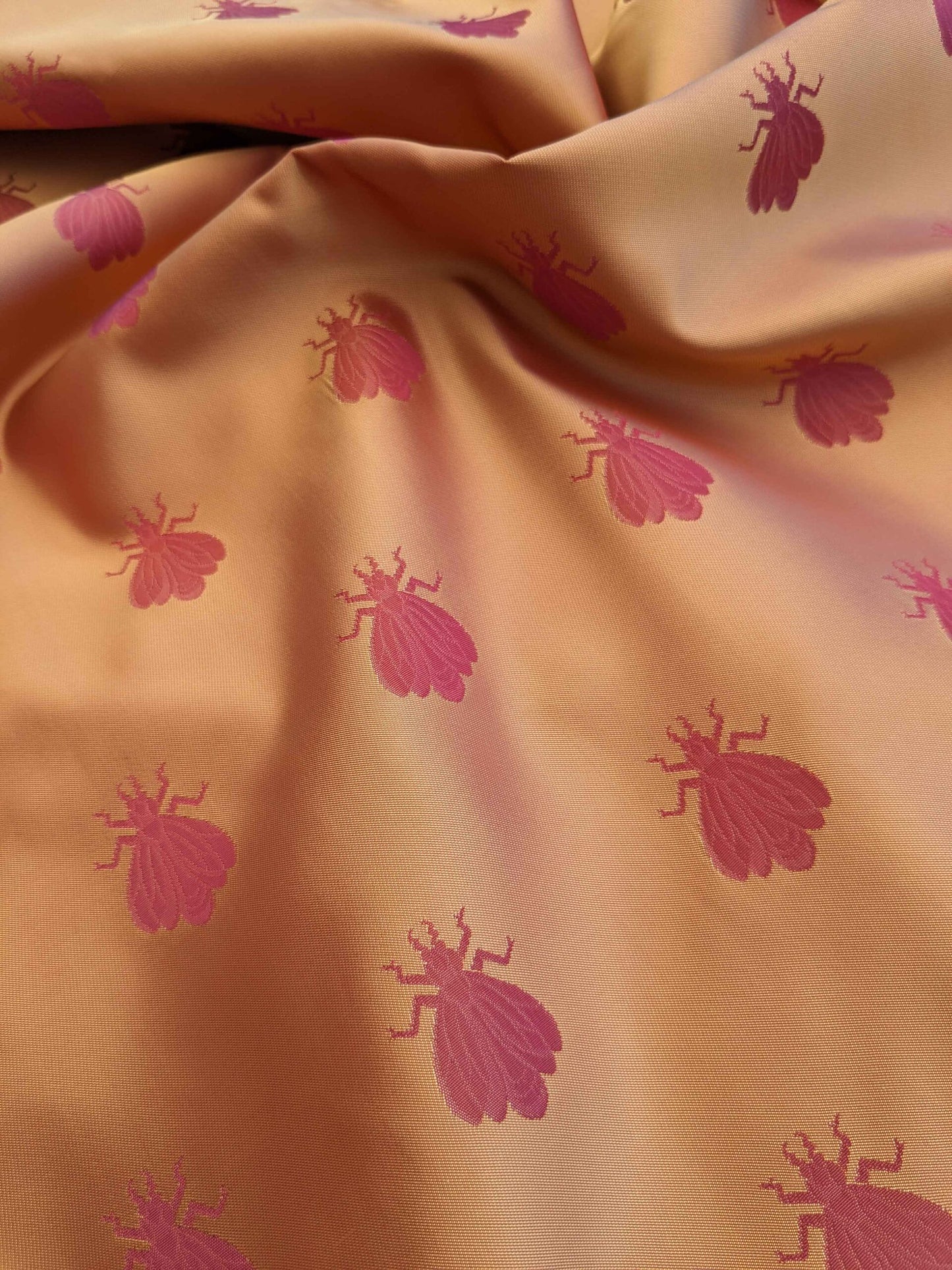 Scalamandre Silk Pink Gold Bees Napolean French Neoclassic 2.1yards