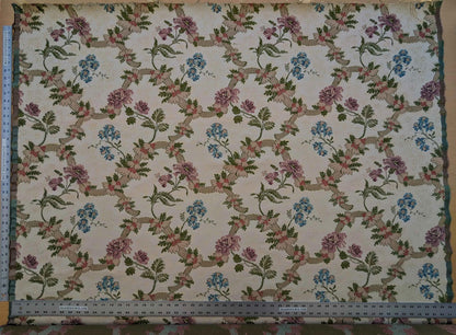 2.2yards Scalamandre Floral Botanical White Cream Green Upholstery