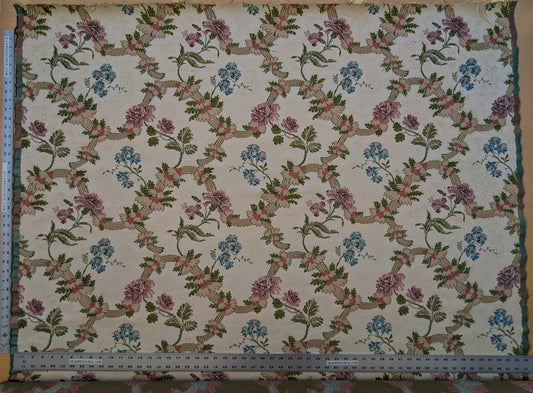 2.2yards Scalamandre Floral Botanical White Cream Green Upholstery