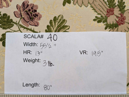 2.2yards Scalamandre Floral Botanical White Cream Green Upholstery