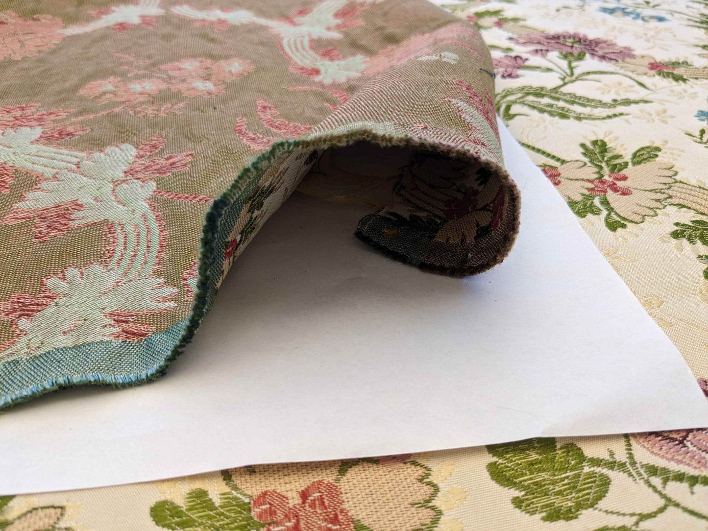 2.2yards Scalamandre Floral Botanical White Cream Green Upholstery