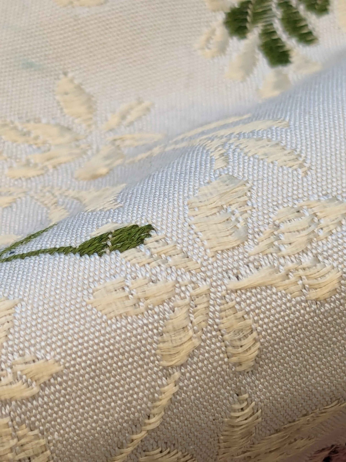 2.2yards Scalamandre Floral Botanical White Cream Green Upholstery