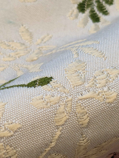 2.2yards Scalamandre Floral Botanical White Cream Green Upholstery