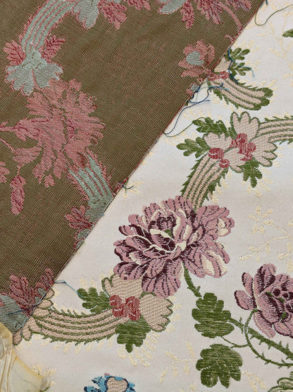 2.2yards Scalamandre Floral Botanical White Cream Green Upholstery