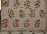 3.1yards Scalamandre Old World Weavers Floral Botanical Rose Foliage Cream Beige Green pink fil coupe Upholstery