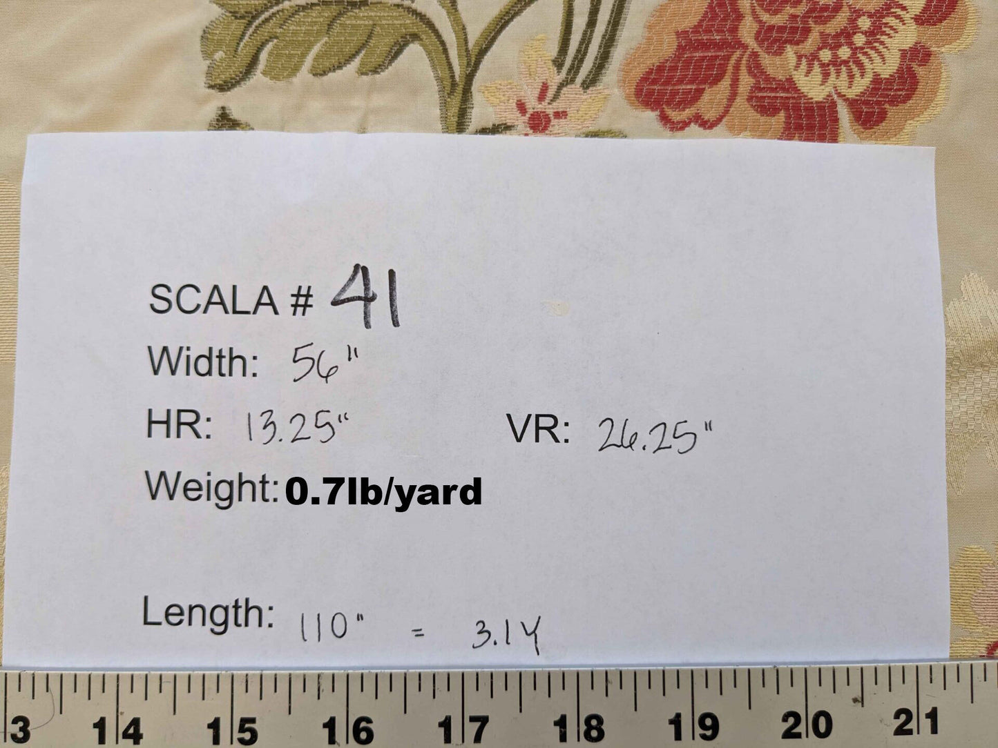 3.1yards Scalamandre Old World Weavers Floral Botanical Rose Foliage Cream Beige Green pink fil coupe Upholstery