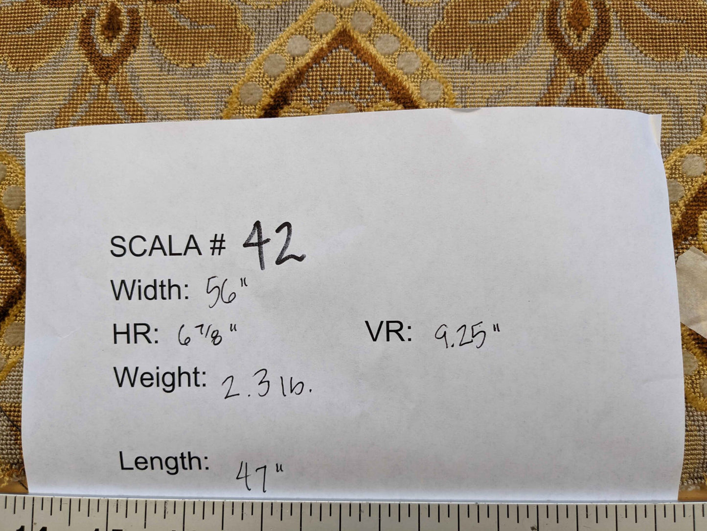 Scalamandre Art Deco Diamond Medieval Brown Cut Velvet 56″Width x 47 Length