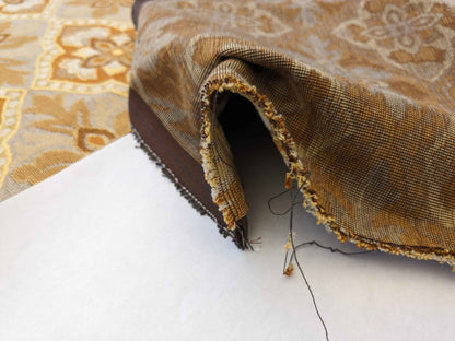 Scalamandre Art Deco Diamond Medieval Brown Cut Velvet 56″Width x 47 Length