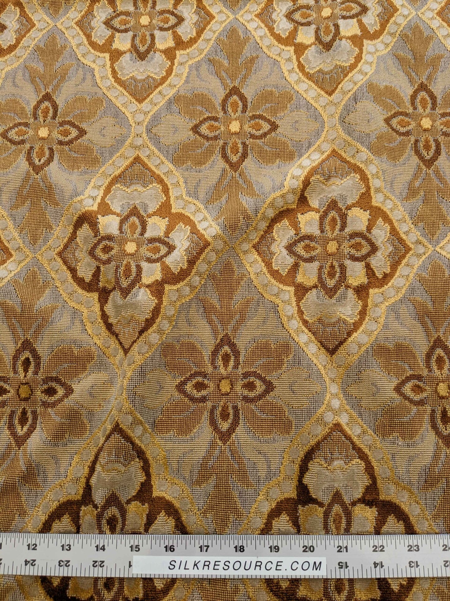 Scalamandre Art Deco Diamond Medieval Brown Cut Velvet 56″Width x 47 Length