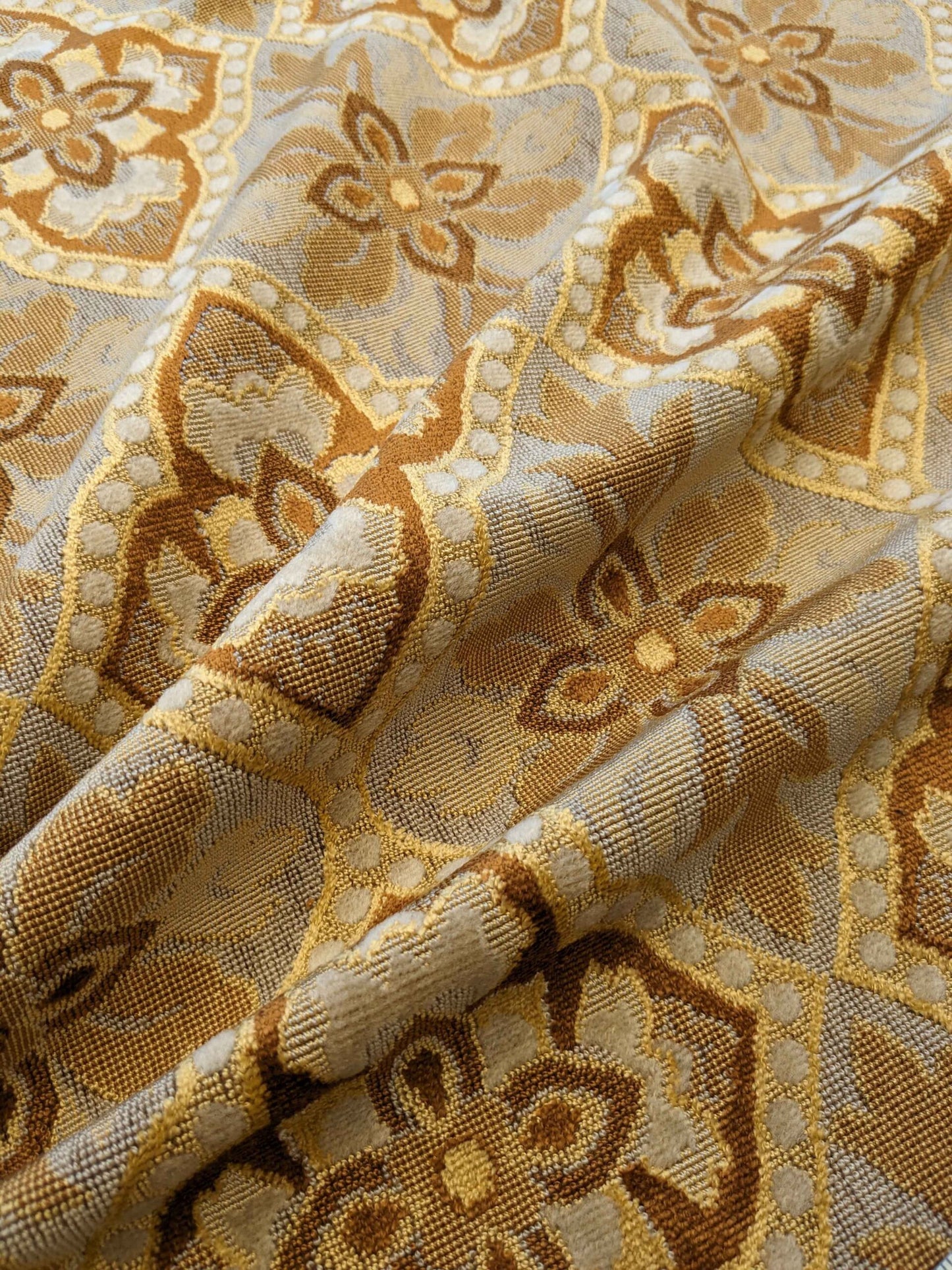 Scalamandre Art Deco Diamond Medieval Brown Cut Velvet 56″Width x 47 Length