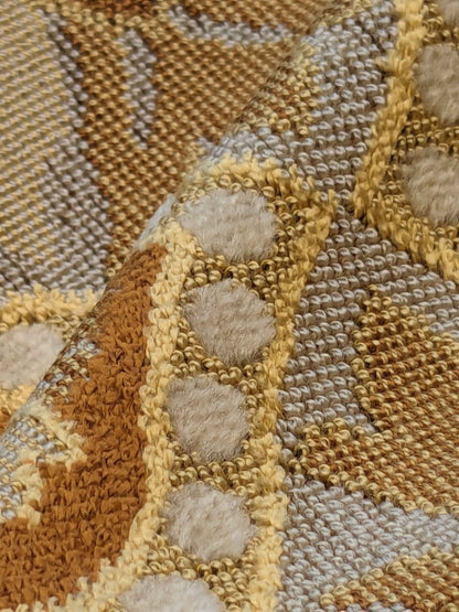 Scalamandre Art Deco Diamond Medieval Brown Cut Velvet 56″Width x 47 Length