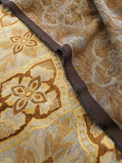 Scalamandre Art Deco Diamond Medieval Brown Cut Velvet 56″Width x 47 Length