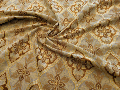 Scalamandre Art Deco Diamond Medieval Brown Cut Velvet 56″Width x 47 Length