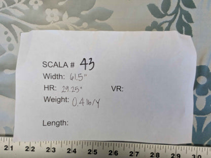 by yard Scalamandre Damask Silk Blend Silver Blue Gray White Botanical Floral Stripe French Renaissance