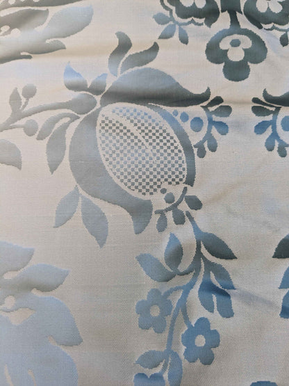 by yard Scalamandre Damask Silk Blend Silver Blue Gray White Botanical Floral Stripe French Renaissance