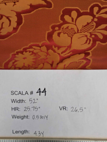 By yard Scalamandre Red Damask Medallion Botanical Renaissance Reversible Historical MSRP USD400+/Y