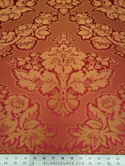 By yard Scalamandre Red Damask Medallion Botanical Renaissance Reversible Historical MSRP USD400+/Y