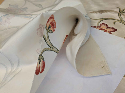 2.3y Scalamandre Birds Botanical Floral Botanical Tree Cream White