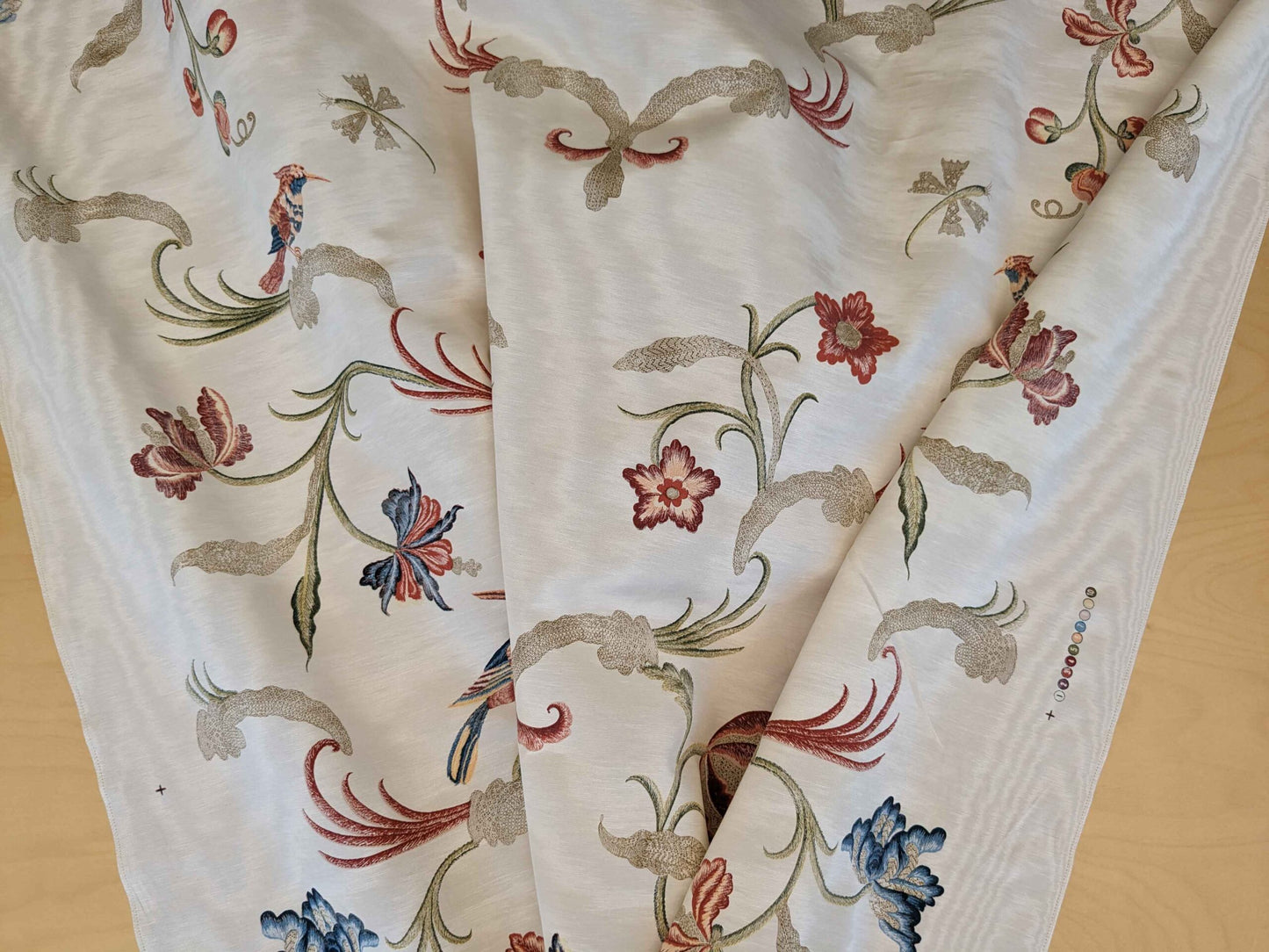 2.3y Scalamandre Birds Botanical Floral Botanical Tree Cream White