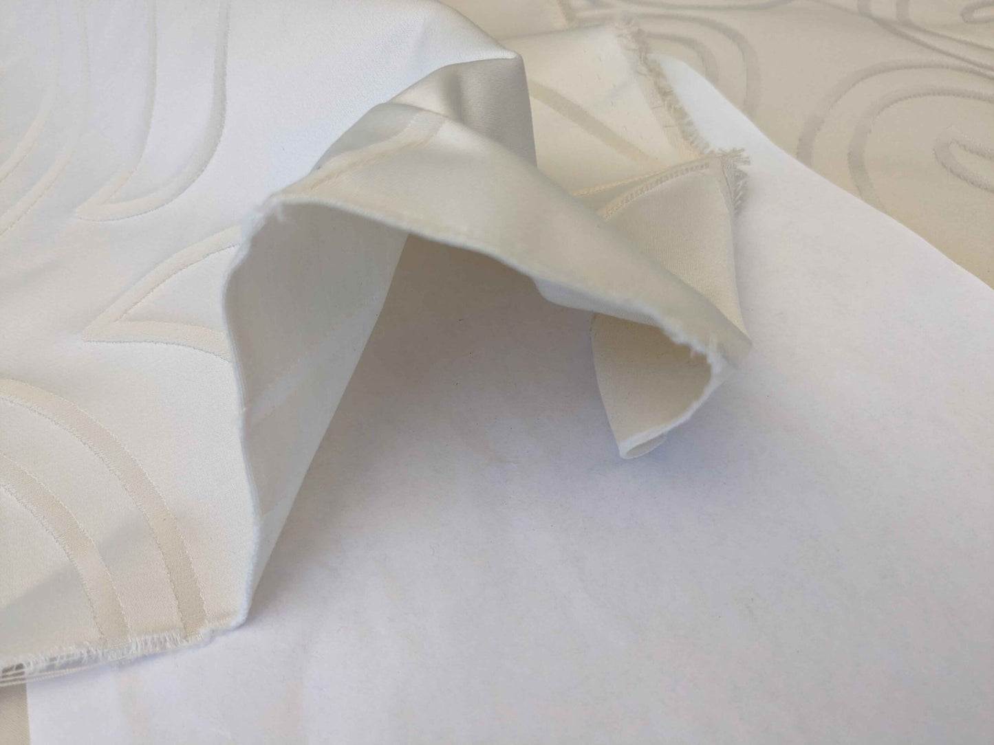 1.1 yard x118" wide Lelievre Paris Trefle M1-Ivoire Damask Historic Jacquard Diamond Ogee Graphic White Cream Ivory Polyester