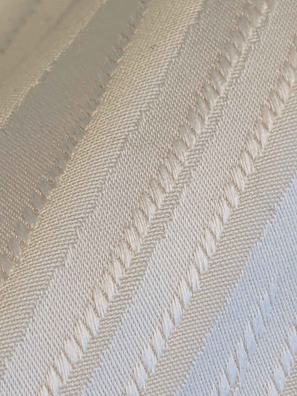 1.1 yard x118" wide Lelievre Paris Trefle M1-Ivoire Damask Historic Jacquard Diamond Ogee Graphic White Cream Ivory Polyester