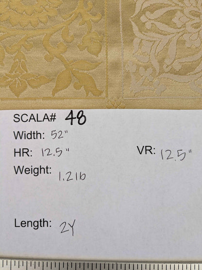 2y Scalamandre Plaid Check Damask Square Historic Art Deco Suzani Renaissance Silk Gold