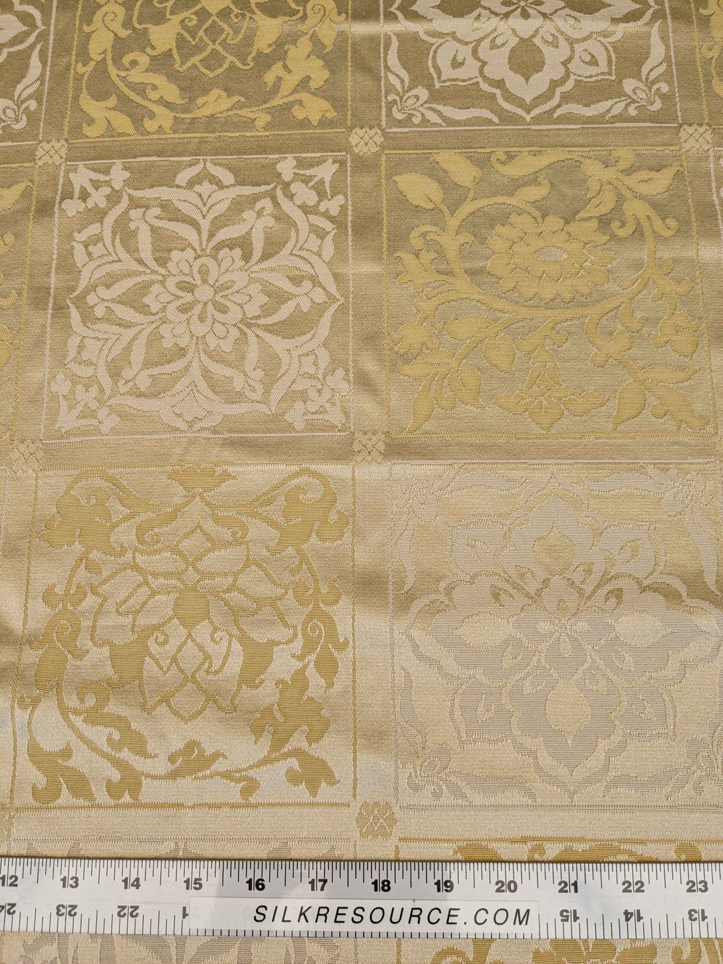 2y Scalamandre Plaid Check Damask Square Historic Art Deco Suzani Renaissance Silk Gold