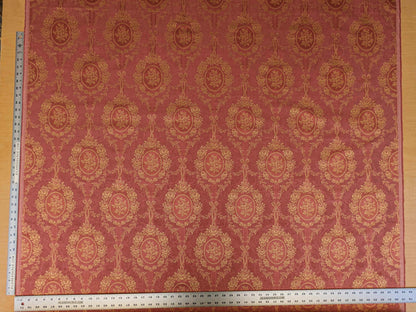 1.2y Scalamandre Medallion Red Gold Damask Floral Botanical Renaissance