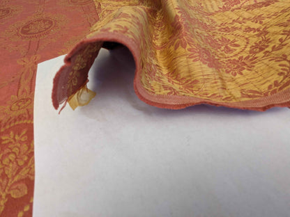 1.2y Scalamandre Medallion Red Gold Damask Floral Botanical Renaissance