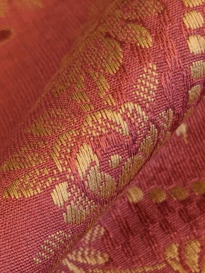 1.2y Scalamandre Medallion Red Gold Damask Floral Botanical Renaissance