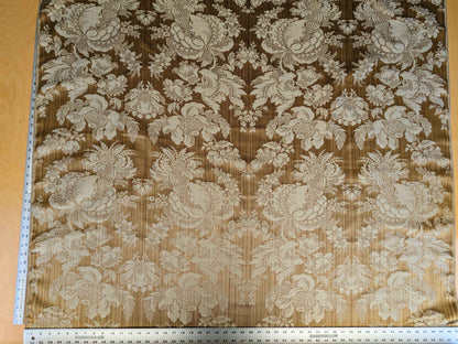 By yard Scalamandre Silk Damask Brown Floral Classic French Botanical Renaissance Large Pattern